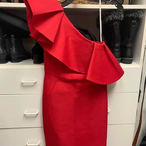 Halston Dress, red, size 2 - Picture 6 of 6